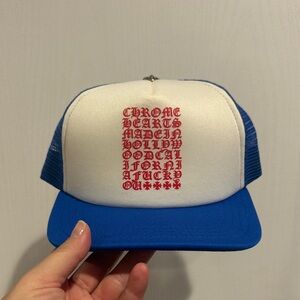 Chrome Hearts Blue White and Red Trucker Hat